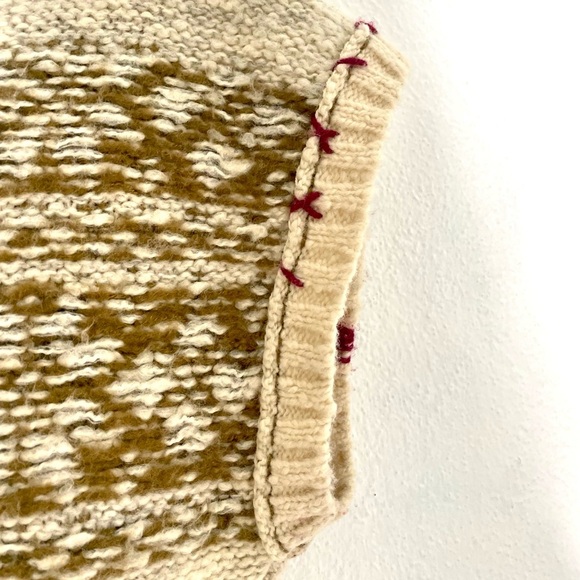 Free People Cream Snow Drift Fair Isle cowl  Neck Sleeveless Sweater Size Medium - Picture 7 of 9